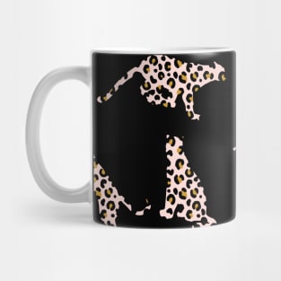 Blush and Gold Leopard Silhouettes Mug